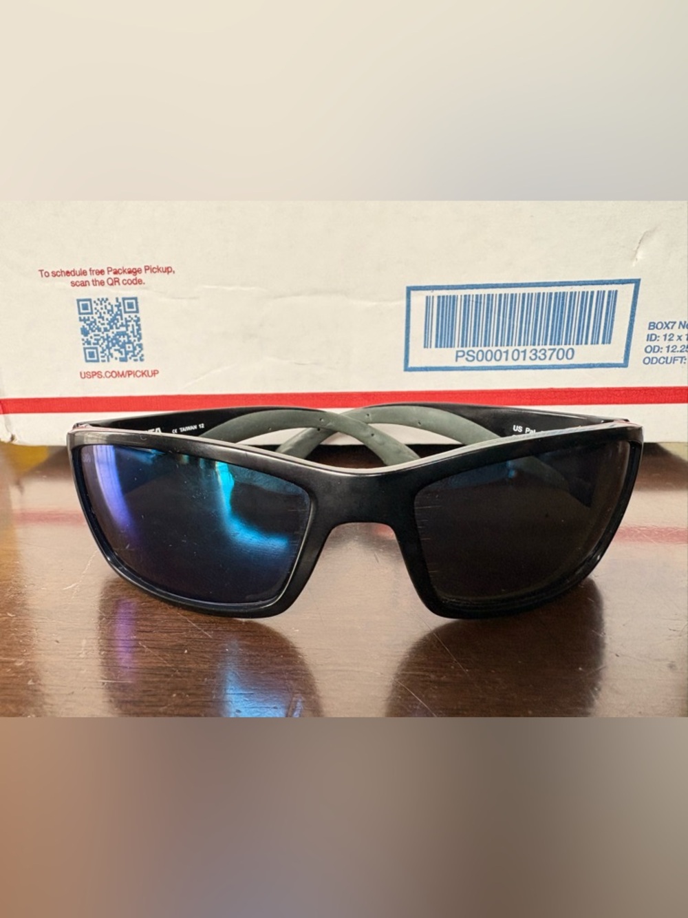 Costa corbina cb 11 Black Wraparound Sunglasses with Blue Mirrored Lenses
